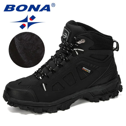 BONA 2024 Arrival Outdoor Hiking Boots Men Winter Shoes Walking Climbing Shoes Man Mountain Sport Boots Masculino Trendy Large