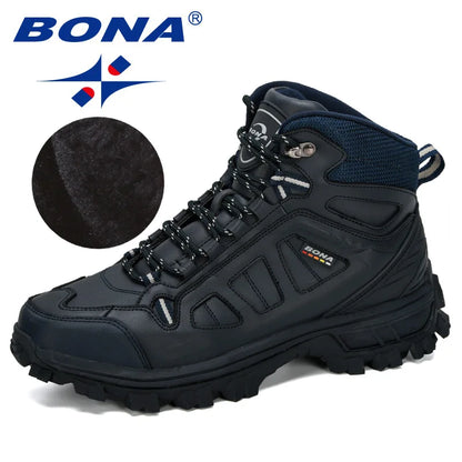 BONA 2024 Arrival Outdoor Hiking Boots Men Winter Shoes Walking Climbing Shoes Man Mountain Sport Boots Masculino Trendy Large