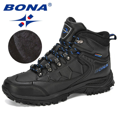 BONA 2024 Arrival Outdoor Hiking Boots Men Winter Shoes Walking Climbing Shoes Man Mountain Sport Boots Masculino Trendy Large