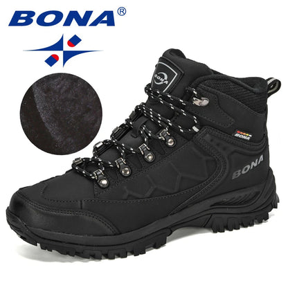 BONA 2024 Arrival Outdoor Hiking Boots Men Winter Shoes Walking Climbing Shoes Man Mountain Sport Boots Masculino Trendy Large