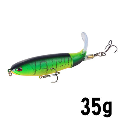 10cm/14cm Topwater Fishing Lure Whopper Popper Artificial Bait Hard Plopper Soft Rotating Tail Fishing Tackle Fishing Bait