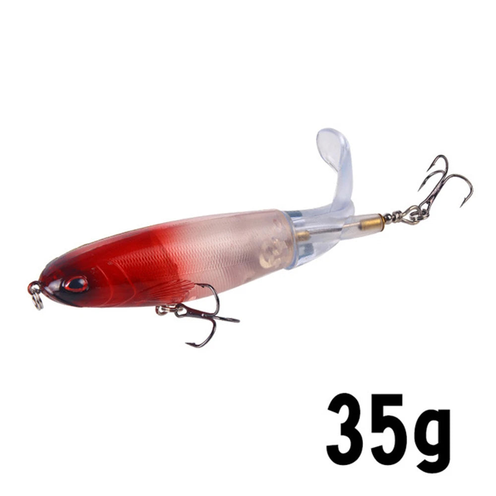 10cm/14cm Topwater Fishing Lure Whopper Popper Artificial Bait Hard Plopper Soft Rotating Tail Fishing Tackle Fishing Bait