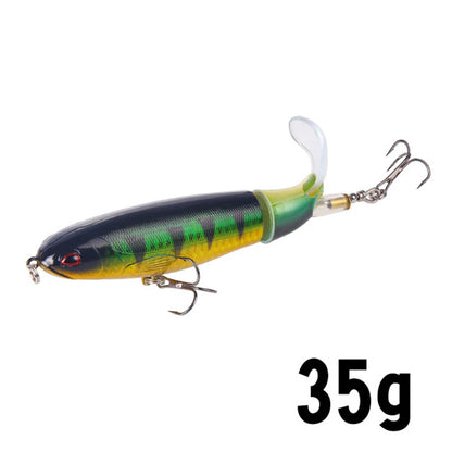 10cm/14cm Topwater Fishing Lure Whopper Popper Artificial Bait Hard Plopper Soft Rotating Tail Fishing Tackle Fishing Bait