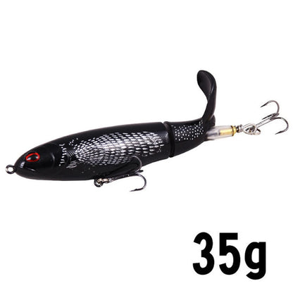 10cm/14cm Topwater Fishing Lure Whopper Popper Artificial Bait Hard Plopper Soft Rotating Tail Fishing Tackle Fishing Bait