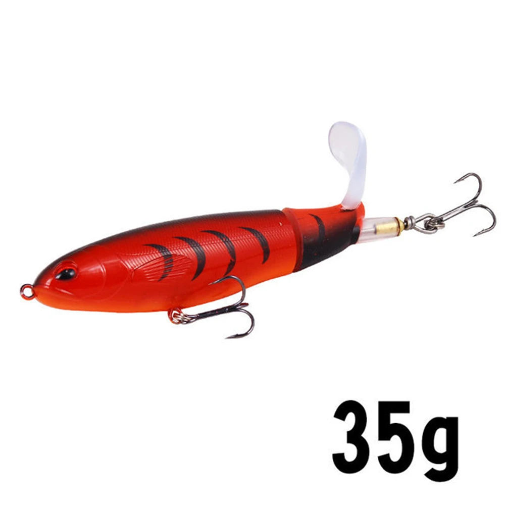 10cm/14cm Topwater Fishing Lure Whopper Popper Artificial Bait Hard Plopper Soft Rotating Tail Fishing Tackle Fishing Bait