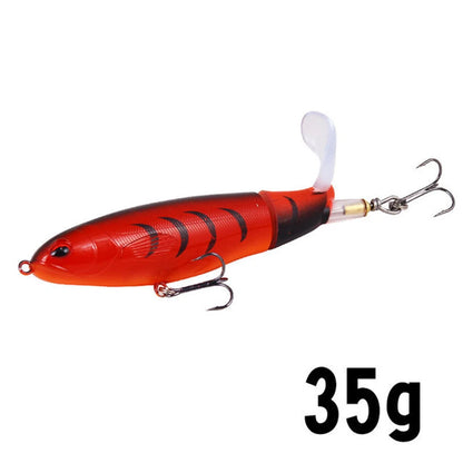 10cm/14cm Topwater Fishing Lure Whopper Popper Artificial Bait Hard Plopper Soft Rotating Tail Fishing Tackle Fishing Bait