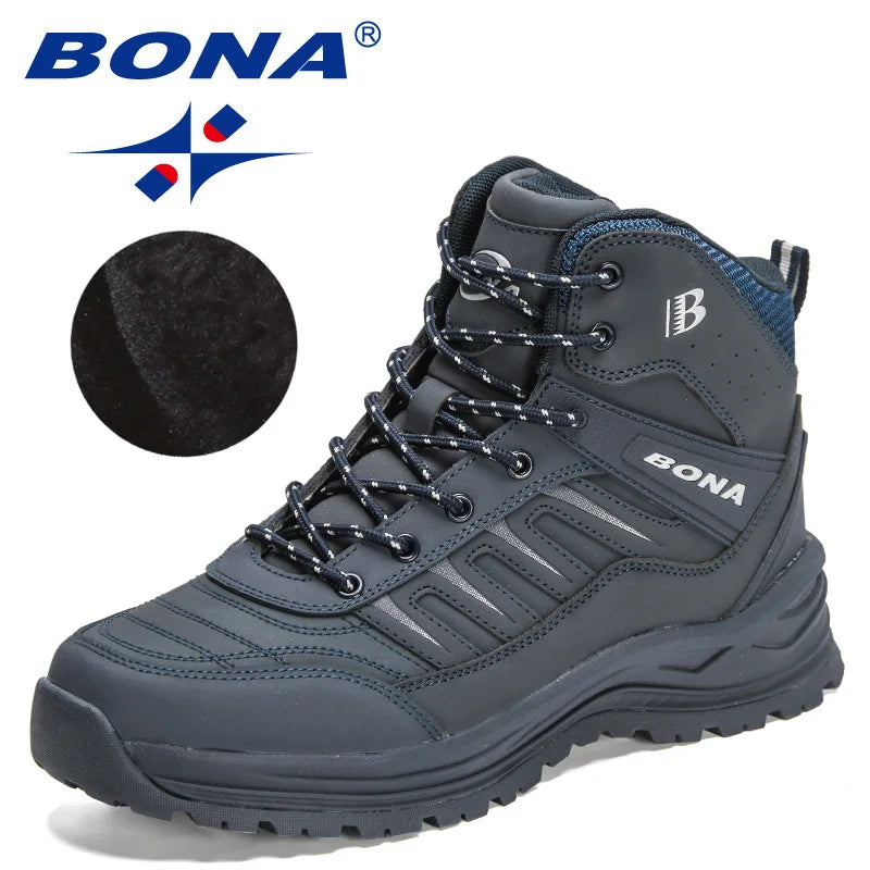 BONA 2024 Arrival Outdoor Hiking Boots Men Winter Shoes Walking Climbing Shoes Man Mountain Sport Boots Masculino Trendy Large