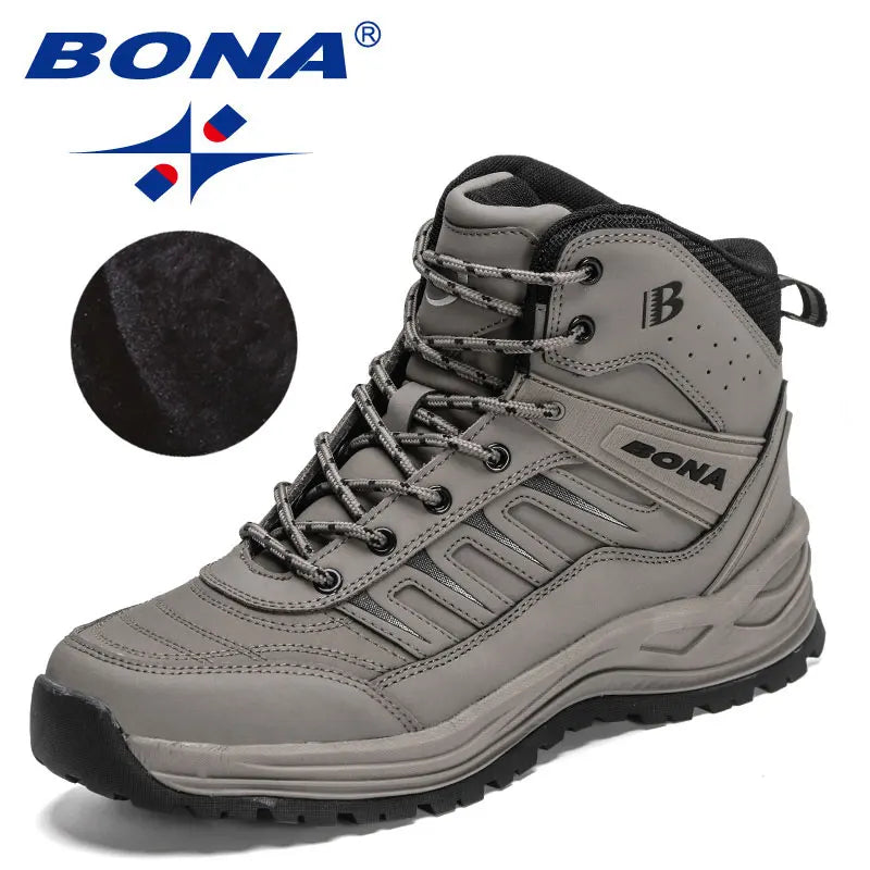 BONA 2024 Arrival Outdoor Hiking Boots Men Winter Shoes Walking Climbing Shoes Man Mountain Sport Boots Masculino Trendy Large