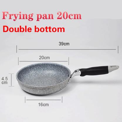 Durable Stone Frying Wok Pan Non-stick Ceramic Pot Induction Fryer Steak Cooking Gas Stove Skillet Cookware Tool for Kitchen Set