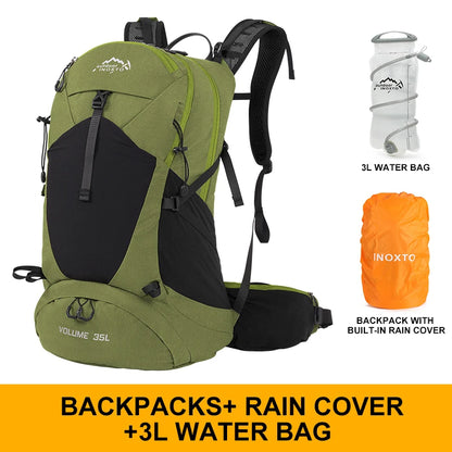 Mountaineering backpack 35 liters men's and women's outdoor sports bag waterproof camping hiking rain