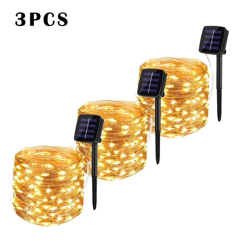 LED Solar String Light Outdoor Garden Fairy Lights Led Twinkle Waterproof Lamp for Christmas Party Decor 7m/12m/22m/32m/52m/102m