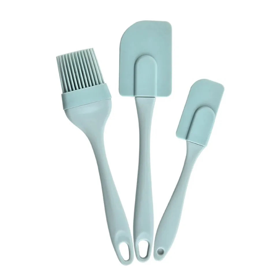 3Pcs Non-Stick Silicone Cream Scraper Bread Cake Butter Spatula Mixer Oil Brush With PP Handle Cake Spatula Kitchen Baking Tool