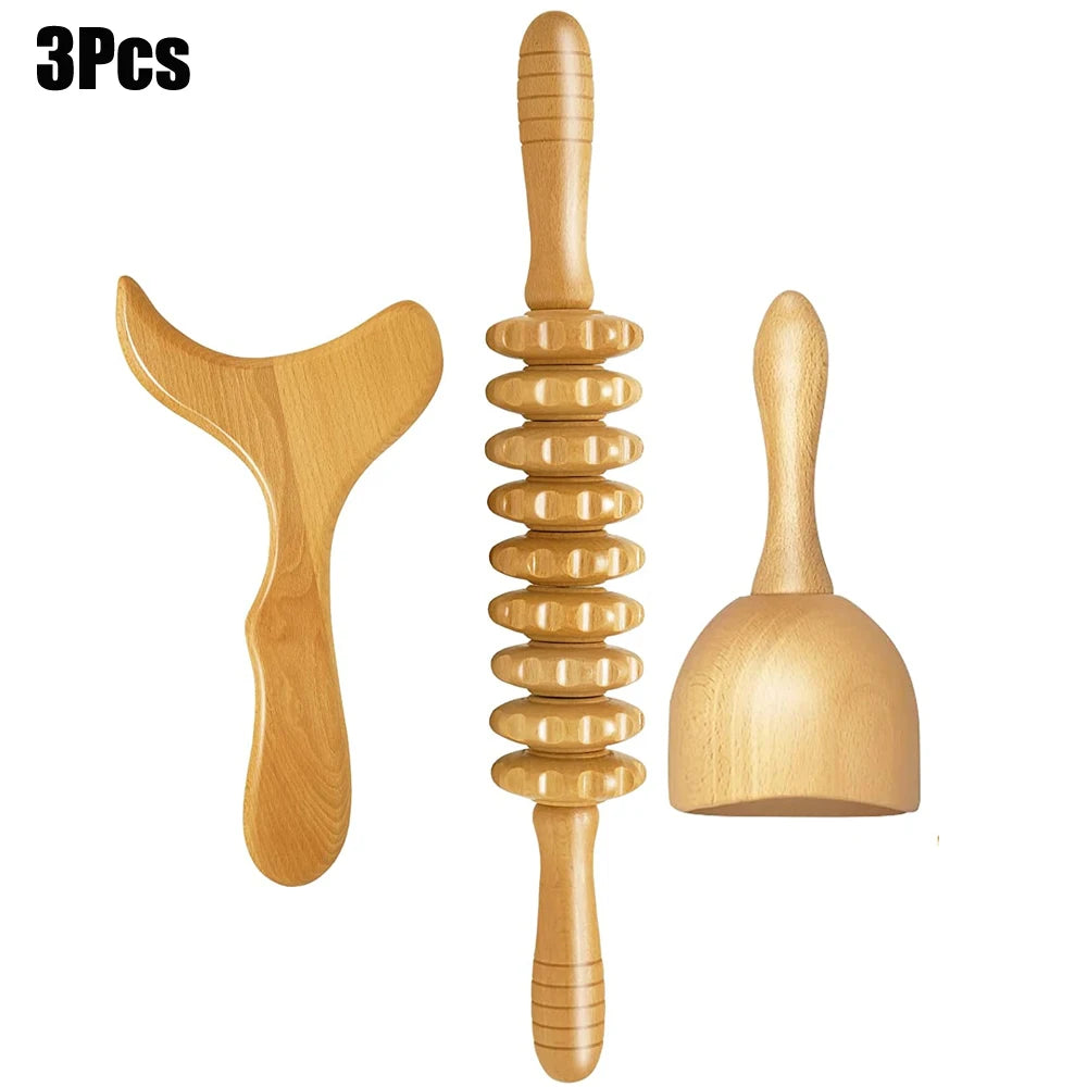 Wood Therapy Massage Tools Lymphatic Drainage Massager Body Sculpting Tools for Maderoterapia Colombiana,Anti-Cellulite