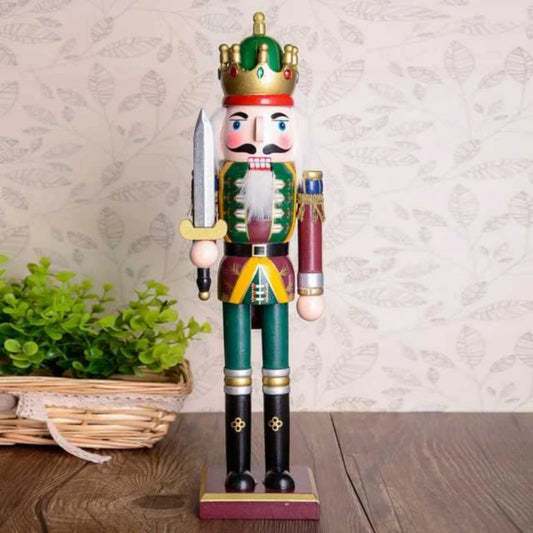 30CM Nutcracker Puppet Classic Elements with Lanyard Christmas Ornament New Year 2023 Desktop Windows Home Party Decorative Doll