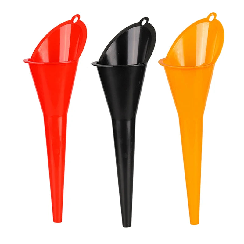 Car Long Stem Funnel Gasoline Oil Fuel Filling Tools Anti-splash Plastic Oil Funnel Motorcycle Refueling Tools Auto Accessories