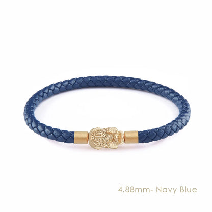 MOONLIGHT Fengshui Pixiu Bracelet Genuine Braided Leather Bracelet For Women Men Wealth Good Luck Unisex Wristband Jewelry Gifts