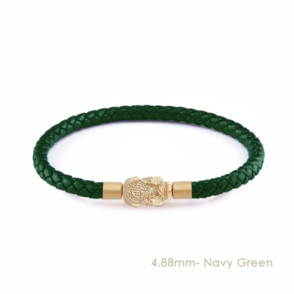 MOONLIGHT Fengshui Pixiu Bracelet Genuine Braided Leather Bracelet For Women Men Wealth Good Luck Unisex Wristband Jewelry Gifts