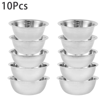 5Pcs Stainless Steel Mixing Bowl Set Fruit Salad Food Tableware Soup Noodles Bowl Kitchen Cooking Baking Tools 14/16/20/22/24cm