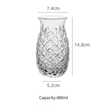 480Ml Pineapple Shaped Cocktail Glasses Creative Drinking Cup Transparent Water Glass Red Wine Glass Cup For Home Bar Party