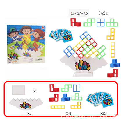 48-64PCS Tetra Tower Balance Stacking Building Blocks Board Game for Kids Adults Friends Team Family Game Kids Gifts