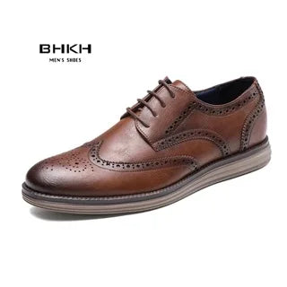 BHKH Male Sneakers Autumn/Winter traf Leather Men Casual Shoes Business Work Office Lace-up Dress shoes For Men Size47