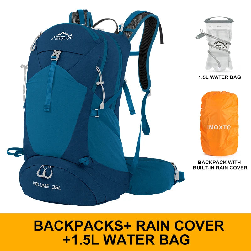 Mountaineering backpack 35 liters men's and women's outdoor sports bag waterproof camping hiking rain