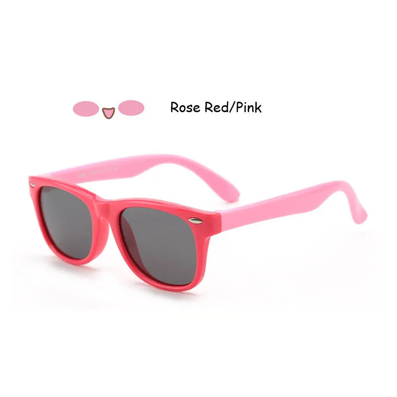 Sunglasses Kids Polarized Children Classic Brand Designer Eyeglasses Rivet TAC TR90 Flexible Safety Frame Shades For Boy Girl