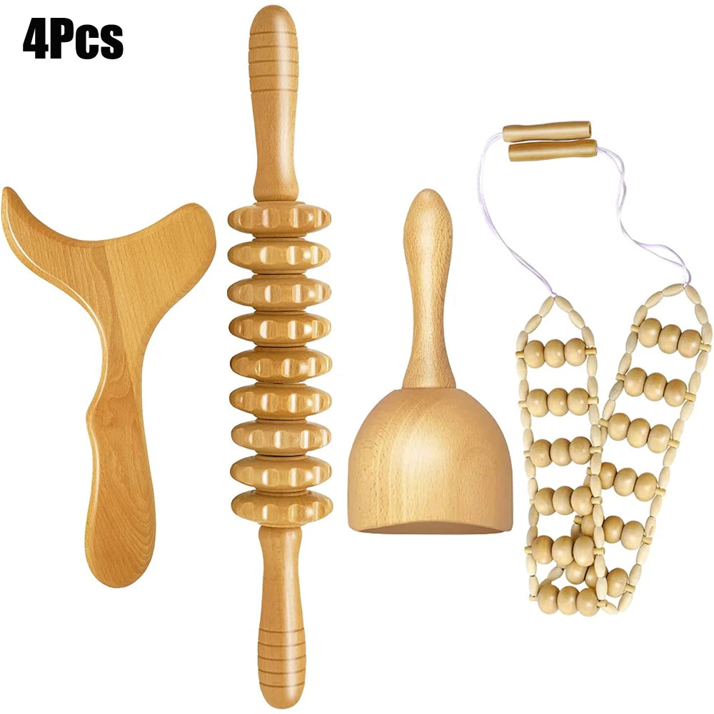 Wood Therapy Massage Tools Lymphatic Drainage Massager Body Sculpting Tools for Maderoterapia Colombiana,Anti-Cellulite