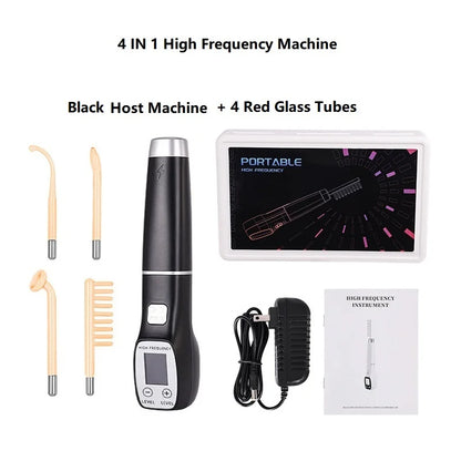 High Frequency Facial Machine Screen Display Neon Electro Therapy Wand Glass Tube Anti Acne Spot Remove Wrinkle Skin Care Device