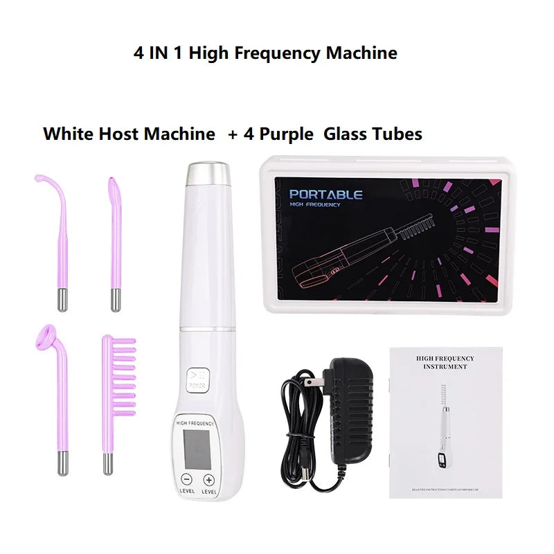 High Frequency Facial Machine Screen Display Neon Electro Therapy Wand Glass Tube Anti Acne Spot Remove Wrinkle Skin Care Device