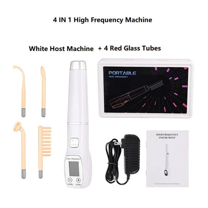 High Frequency Facial Machine Screen Display Neon Electro Therapy Wand Glass Tube Anti Acne Spot Remove Wrinkle Skin Care Device