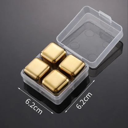 Reusable Whiskey Stones Stainless Steel Ice Cubes Quick-Freeze Wine Cooler Food Grade Metal Pellets Beer Cooler Bar Accessories