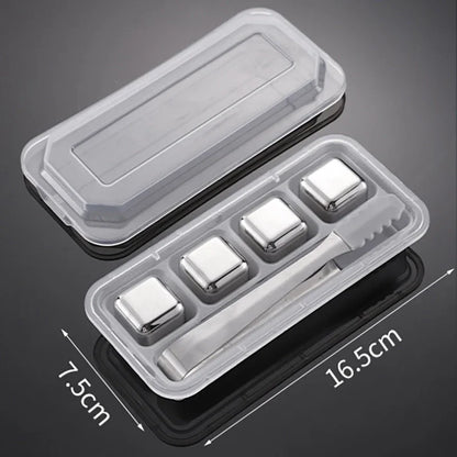 Reusable Whiskey Stones Stainless Steel Ice Cubes Quick-Freeze Wine Cooler Food Grade Metal Pellets Beer Cooler Bar Accessories