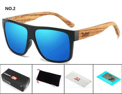 DUBERY Natural Wooden Sunglasses Men Polarized Fashion Sun Glasses Original Wood Oculos De Sol Masculino d240