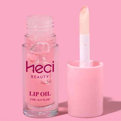 Pink High-Sheen Moisturizing Lip Oil Vegan Hydrating Lip Care Hydrates & Nourishes Non-Sticky Cruelty-Free Clear Lip Gloss