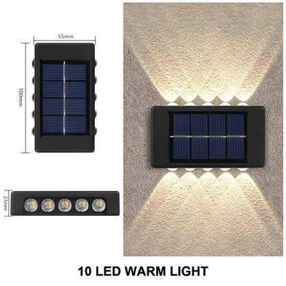 Solar Wall Lamp Outdoor Waterproof Solar Powered Light UP and Down Illuminate Home Garden Yard Decoration Outside Sunlights