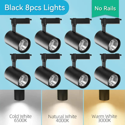 Spot Led Track Light 220V Ceiling Lamp COB Spotlight Rail Lighting Fixture for Home Decor Clothing Store Full Set Track Lights