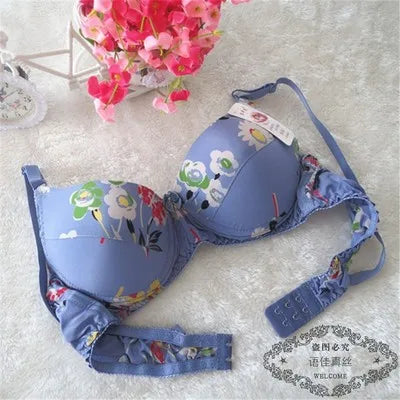 Hot-Selling 100% Mulberry silk bra underwear double faced silk print summer bra