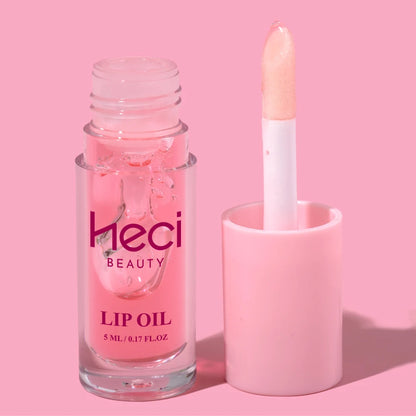 Pink High-Sheen Moisturizing Lip Oil Vegan Hydrating Lip Care Hydrates & Nourishes Non-Sticky Cruelty-Free Clear Lip Gloss