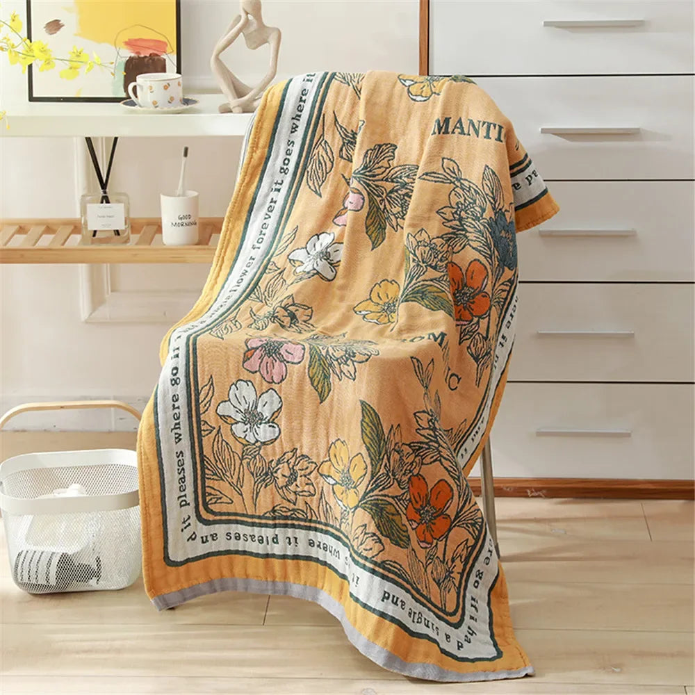 New Nordic 11 Style 80×160CM Bohemian Floral Printing Adult Soft Absorbent Cotton Gauze Beach Bathroom Bath Towel Accessories