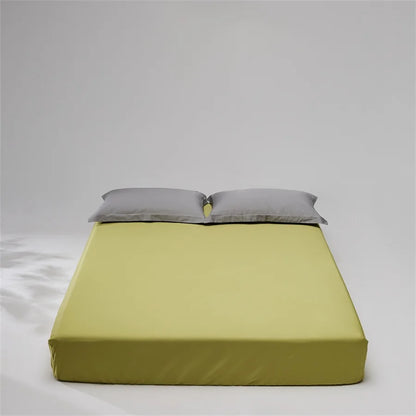 100% Egyptian Cotton Fitted Sheet with Elastic Band Luxury Mattress Cover 1000 Thread Count Soft Bed Linen Solid Color Bedsheet