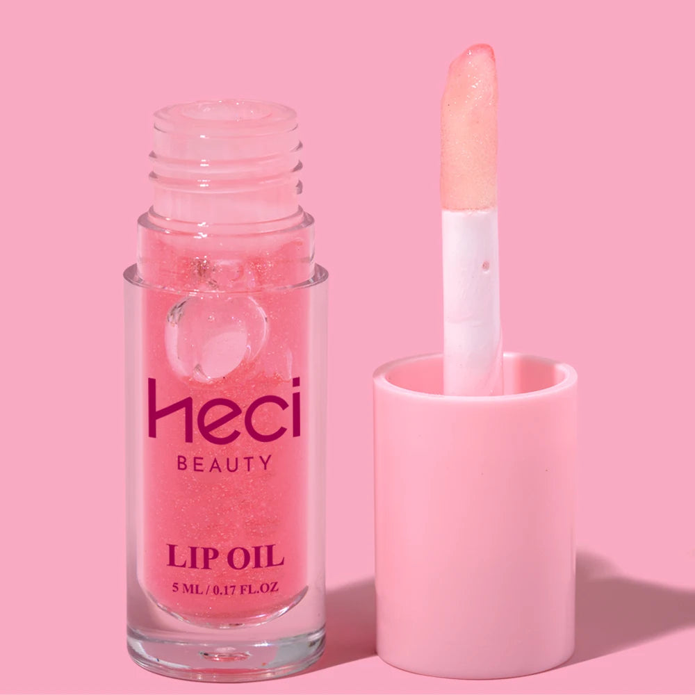 Pink High-Sheen Moisturizing Lip Oil Vegan Hydrating Lip Care Hydrates & Nourishes Non-Sticky Cruelty-Free Clear Lip Gloss