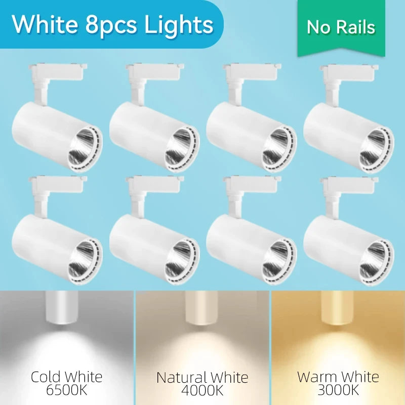 Spot Led Track Light 220V Ceiling Lamp COB Spotlight Rail Lighting Fixture for Home Decor Clothing Store Full Set Track Lights