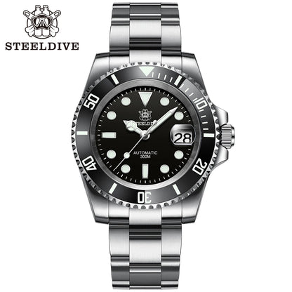 STEELDIVE SD1953 Black Dial Green Ceramic Bezel NH35 Automatic Watch 300M Waterproof Sapphire Glass Men Dive Watches