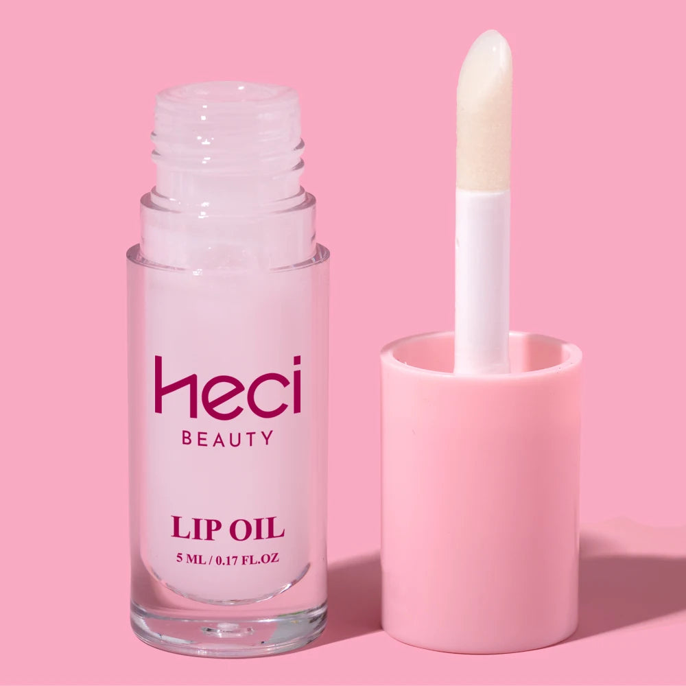 Pink High-Sheen Moisturizing Lip Oil Vegan Hydrating Lip Care Hydrates & Nourishes Non-Sticky Cruelty-Free Clear Lip Gloss