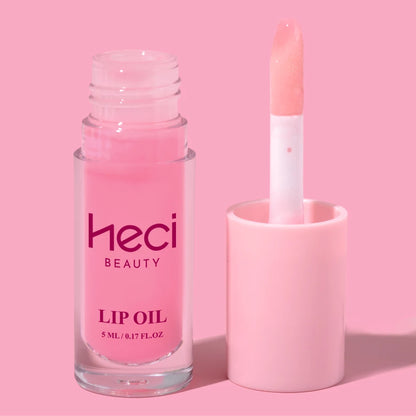 Pink High-Sheen Moisturizing Lip Oil Vegan Hydrating Lip Care Hydrates & Nourishes Non-Sticky Cruelty-Free Clear Lip Gloss