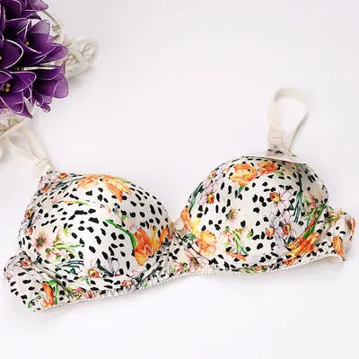 Hot-Selling 100% Mulberry silk bra underwear double faced silk print summer bra