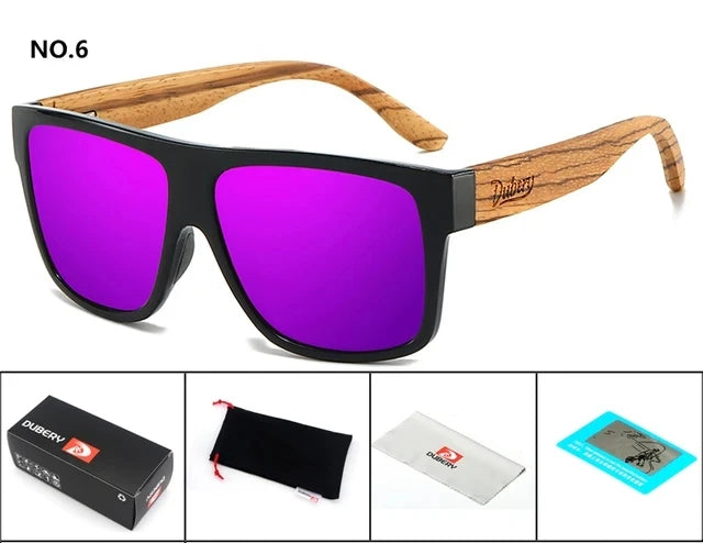 DUBERY Natural Wooden Sunglasses Men Polarized Fashion Sun Glasses Original Wood Oculos De Sol Masculino d240