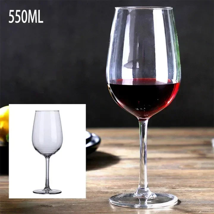 1PC Red Wine Glass Cup Goblet Plastic Transparent Unbreakable Wine Glass Cups 320/550/580ML For Bar Camping Party Drinkware