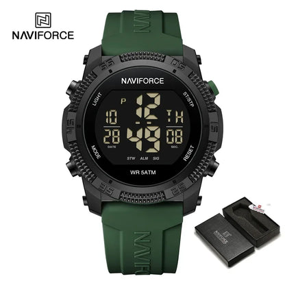 NAVIFORCE NF7104 Men's LCD Digital Casual Date and Week Alarm Waterproof Silicone Strap Electronic Watch